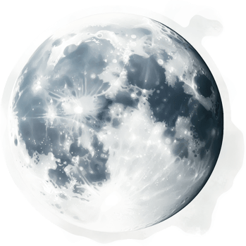 A grayscale illustration of the moon, showcasing its craters and texture. png