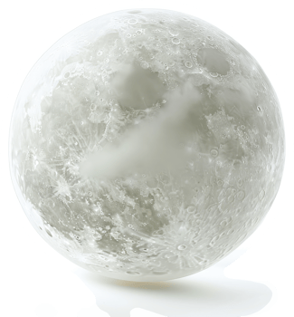 A detailed illustration of the moon's surface features. png