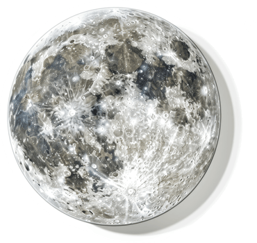 A detailed graphic depiction of the moon's surface. png
