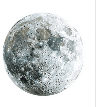 A detailed close-up view of the moon's surface. png