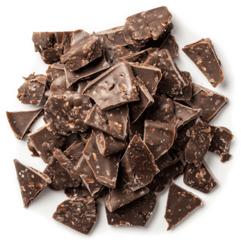 A delectable pile of broken dark chocolate pieces. png