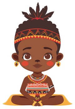 A young girl in traditional tribal attire, showcasing cultural heritage. png