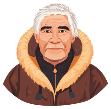 A portrait of an elderly arctic explorer. png