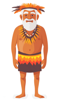 Illustration of a traditional indigenous person in ceremonial attire. png