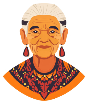 Portrait of a wise and respected elder woman. png