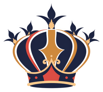 Ornate decorative crown with royal colors. png