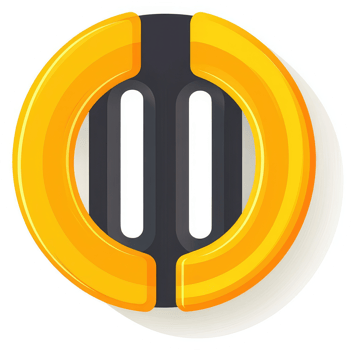 A bright yellow circular object with a dark gray center divider. png