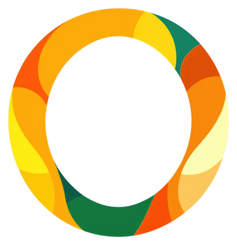A vibrant, colorful circular design with flowing, overlapping segments. png