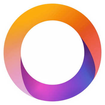 A vibrant, abstract circular design with overlapping, gradient-filled segments. png