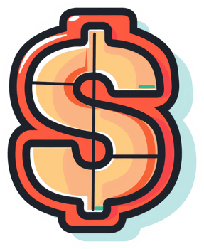 A stylized, colorful graphic representation of a dollar sign. png