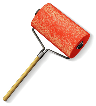 A textured roller for paint application. png
