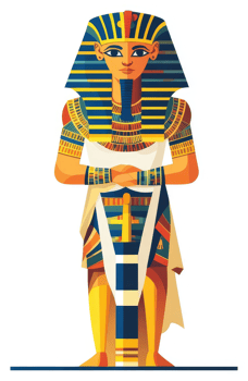 A stylized illustration of an egyptian pharaoh. png