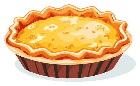 A savory custard pie with a flaky crust. png