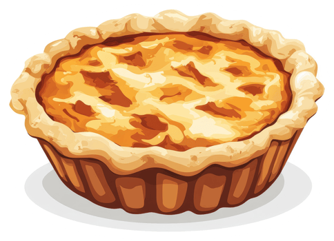 A golden, delicious looking, individual pie. png
