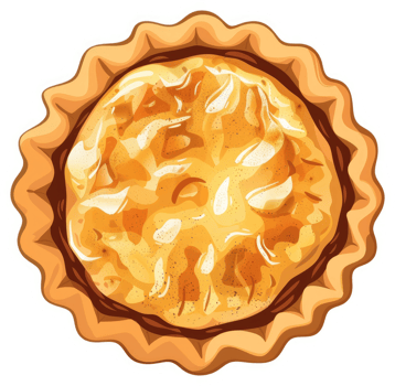 A golden, delicious, and flaky pie with a sweet topping. png