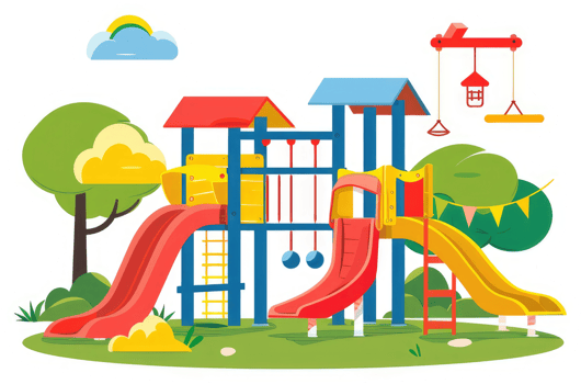 Colorful playground equipment for children's fun. png