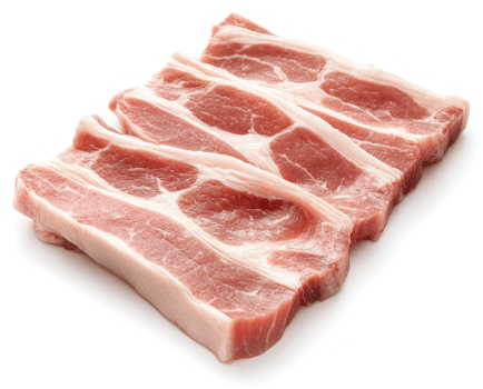 Raw pork loin back ribs, ready for cooking. png