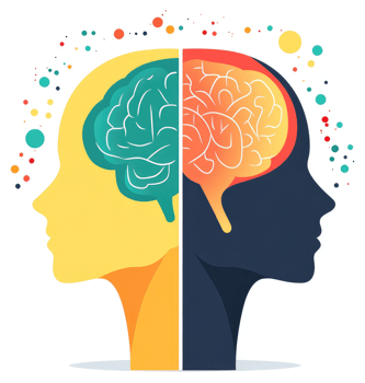 A visual representation of the duality of the human brain. png