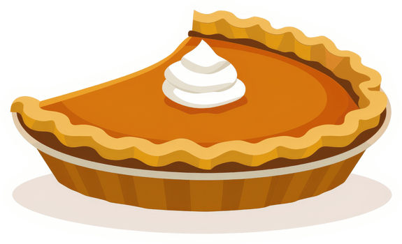 A slice of delicious pumpkin pie with whipped cream. png