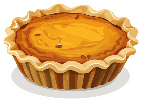 A delicious looking, golden pumpkin pie. png