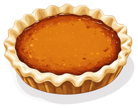 A round, golden-crusted pumpkin pie. png