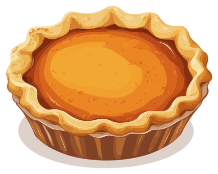 A delicious, autumnal pumpkin pie, perfect for a fall celebration. png