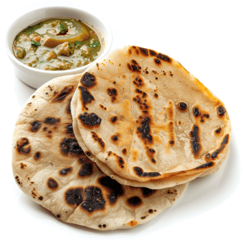 Crispy flatbreads served with a flavorful vegetable curry. png