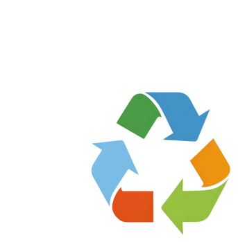 Colorful circular arrows representing the recycling process. png