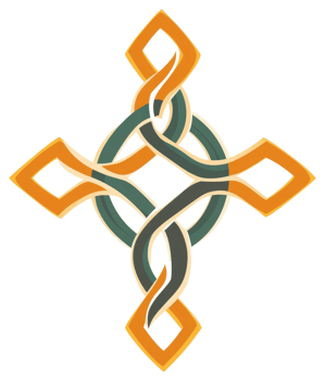 An intricate celtic knot design with intertwined ribbons. png