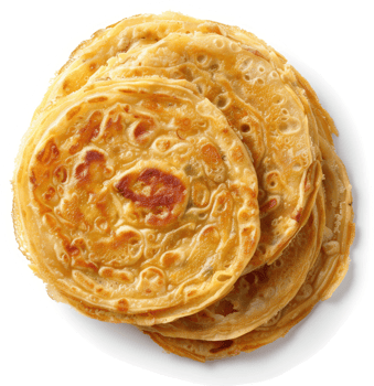 Golden, layered indian flatbreads, likely a type of paratha. png