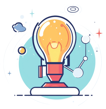 An innovative light bulb, symbolizing creative thinking and scientific discovery. png