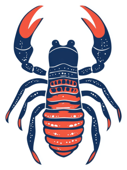 A stylized illustration of a vibrant scorpion. png