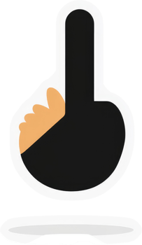 A stylized, abstract illustration of a finger pointing upward. png
