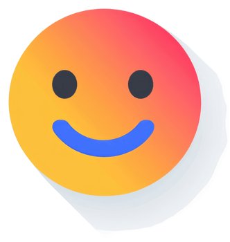 A cheerful, gradient-filled smiley face emoticon. png