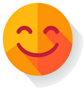 A cheerful, digitally rendered emoticon with a happy expression. png