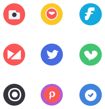 Collection of social media platform icons. png
