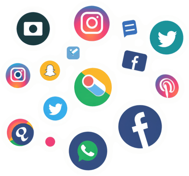 A collection of popular social media and communication app icons. png