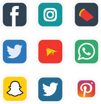 A collection of popular social media application logos. png