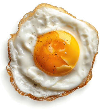 A perfectly cooked sunny-side-up egg, ready for breakfast. png