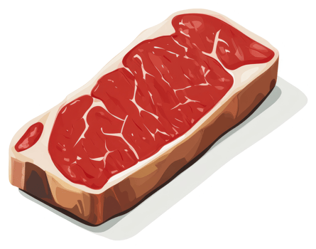 A juicy, raw steak slice ready to be cooked. png