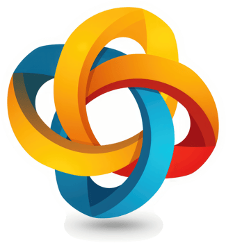 A vibrant, three-dimensional interwoven ring design. png