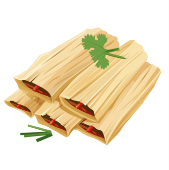 A stack of flavorful, traditional mexican tamales. png