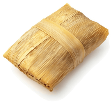 A traditional tamale wrapped in corn husks. png