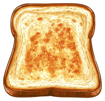 A close-up illustration of a golden-brown piece of toasted bread. png