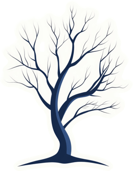 A stylized illustration of a bare winter tree. png