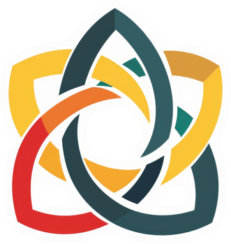 A colorful, interconnected, abstract design representing unity and harmony. png