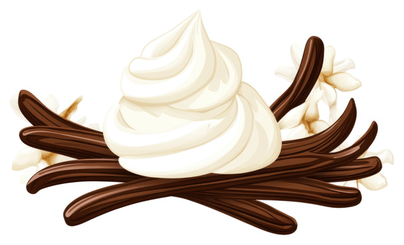 A delightful blend of vanilla beans and whipped cream. png