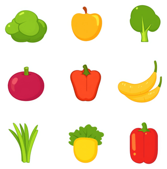 A colorful assortment of fruits and vegetables. png