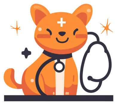 A cheerful cartoon dog wearing a stethoscope, ready for a checkup. png