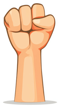 A raised fist, a symbol of protest and empowerment. png